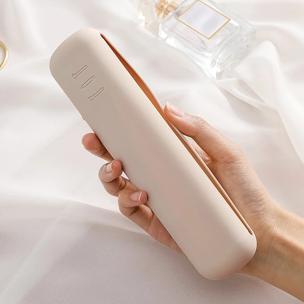 حامل فرشاة ماكياج محمول مقاوم للماء ، علبة إسفنجة مكياج ، أدوات للنساء ، الفتيات ، سيليكون ، حقيبة فرش سفر