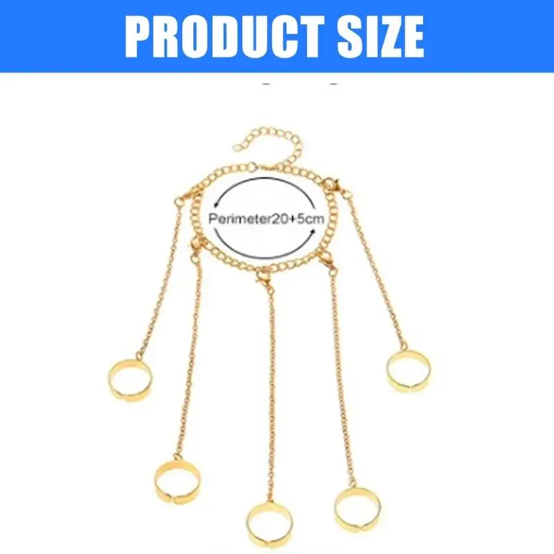 9HJK الشرير سلسلة شرابات سوار مع حلقات الاصبع الهدايا تسخير اليد القوطية