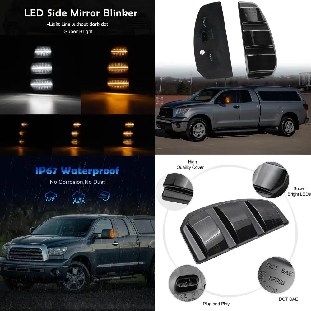 Lampeggiatore sequenziale ambrato e DRL bianco per indicatori di direzione a specchio laterale Tundra LED 2007-2021