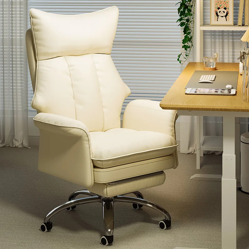 

Reclining Computer Leather Footrest Mesh Support Gaming Wheels Home Chair Office Adjustable Lumbar Ergonomic Swivel Desk Back