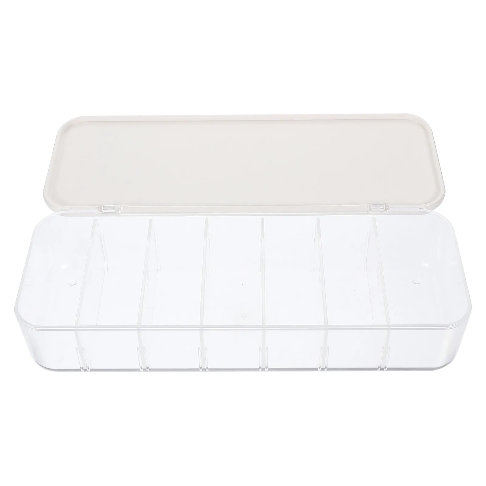 Heavy-Duty Transparent PP Cable Organizer Box with Removable Dividers Secure Lid Cord Storage Solution for Office Desk Drawer