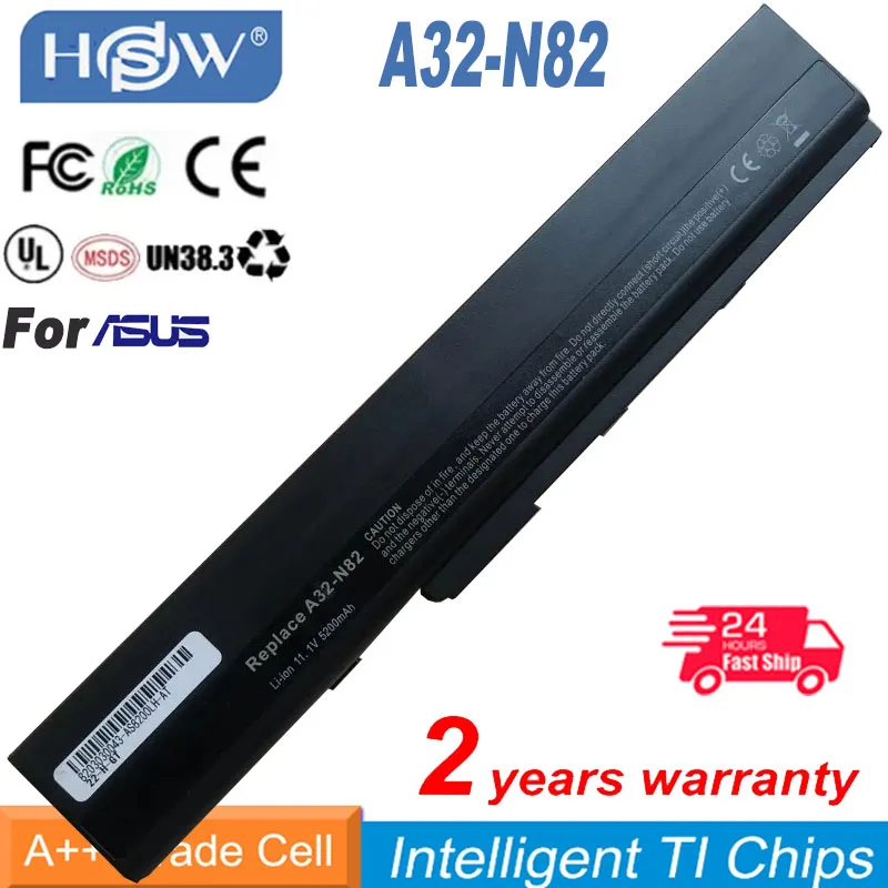 Laptop Battery for N82 N82E N82EI N82J N82JQ N82JV A32-N82 A42-N82 6CELL Free Shipping