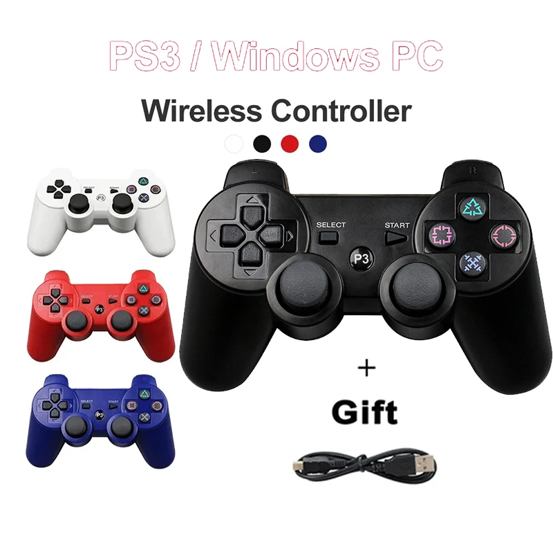 Controle Sem Fio Bluetooth para PC e PlayStation 3 - Joystick Gamepad para PS3