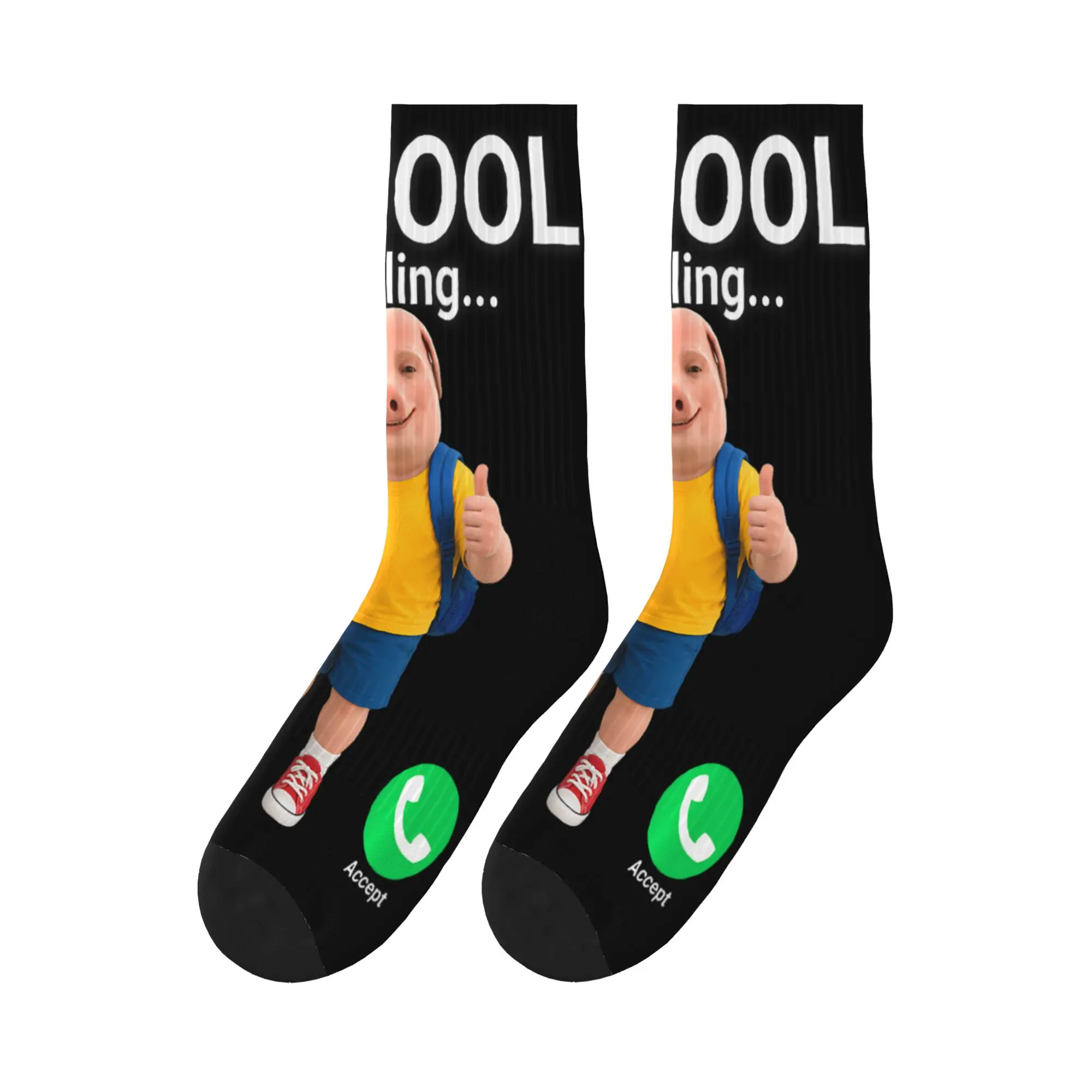 John Pork Back to School Socks  Printed Stockings Non Slip Couple Socks Comfortable Autumn Novelty Outdoor Socks