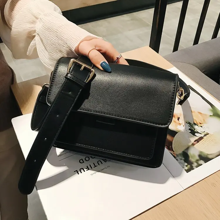 Women\'s Luxury Designer Small Handbags Fashion High Quality PU Leather Femael Daily black Vintage Crossbody Messegner Bags bolsa