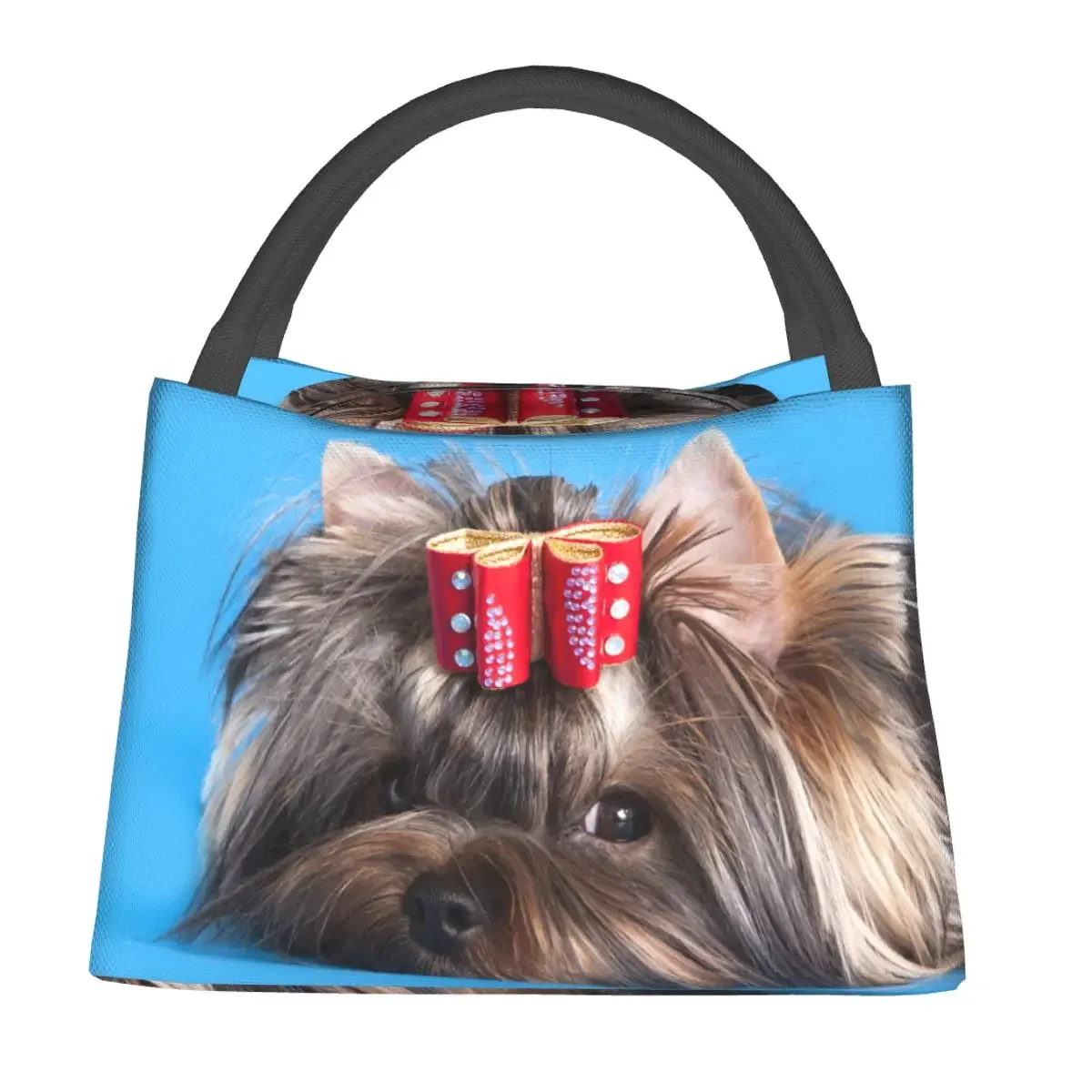 Animals Dog Lunch Bag Yorkshire Terrier Casual Lunch Box For Women Picnic Portable Cooler Bag Print Tote Food Bags