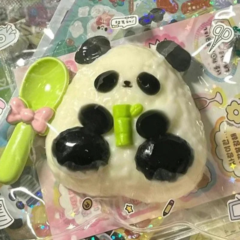 Mochi taba rozmačkaný kreativní novinkou kreslený panda objímání trojúhelník rýže bambus fidgeting hračka roztomilá červená panda  děti narozeniny dar