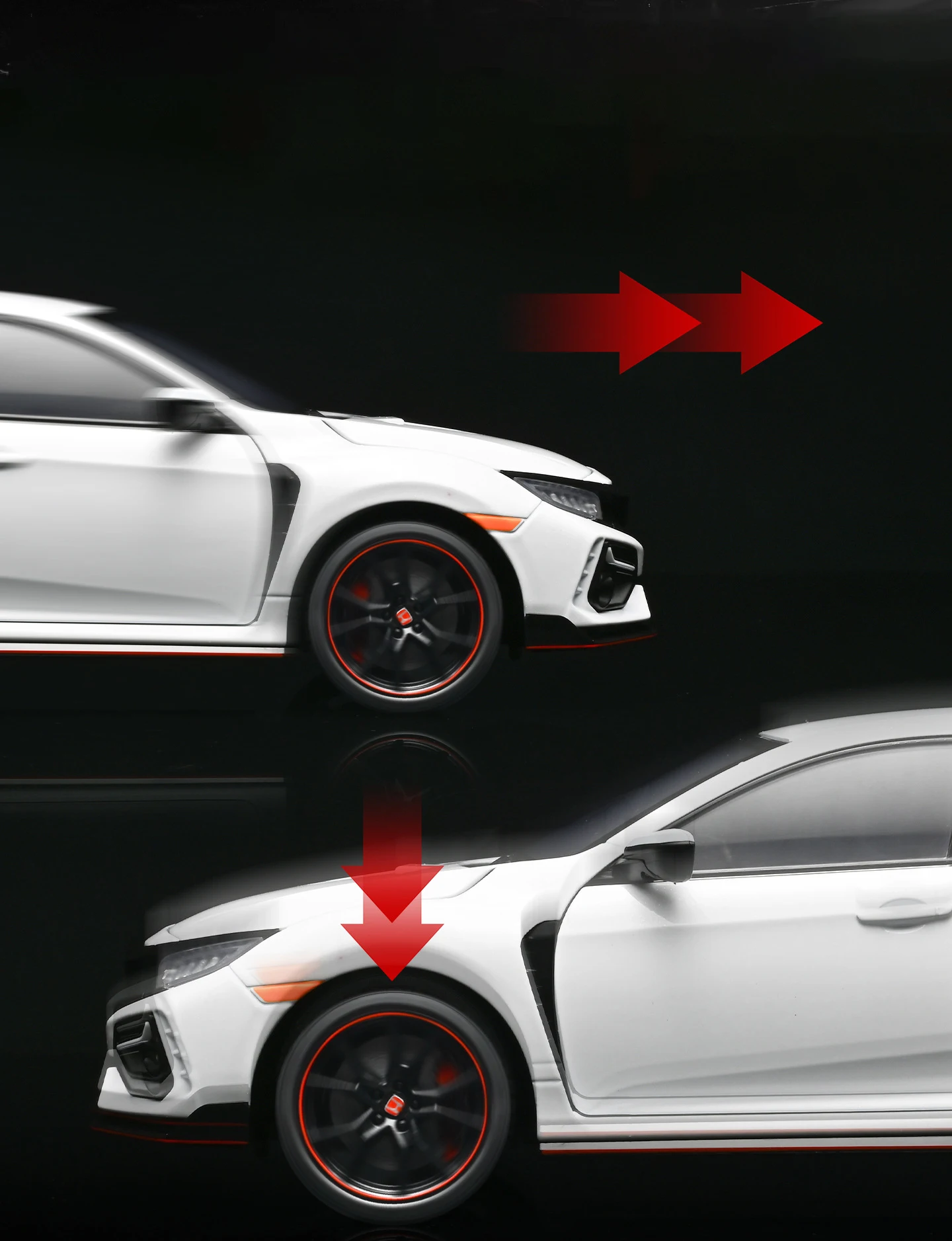 Large Size 1:18 HONDA CIVIC TYPE-R FK8 Hatchback Alloy Sports Car Model Diecasts Metal Track Racing Car Vehicles Model Kids Gift