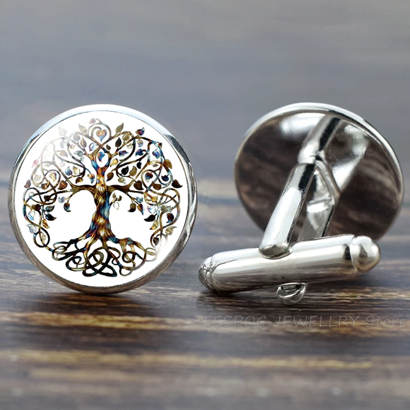 Tree of Life Cufflinks for Men Best Man Cufflinks Set Cufflinks Wedding Life Tree Suit Shirt Cuff Links Men Accessories