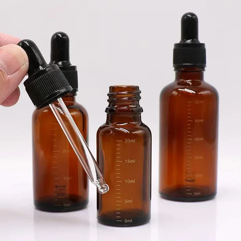 Whosale Empty Dropper Bottle Amber Essential Oil Glass Aromatherapy Liquid 5-100ml Drop for Massage Pipette Refillable