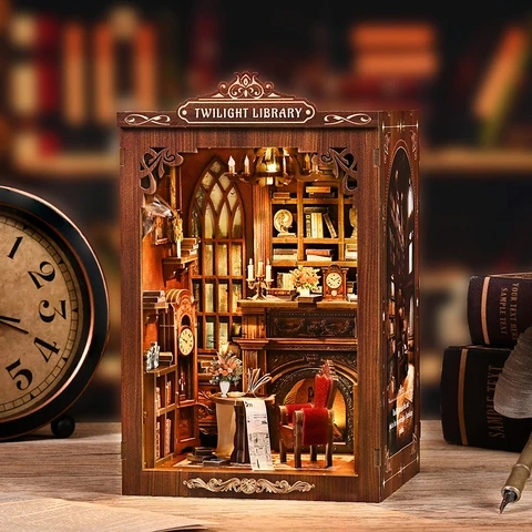 3D-пазл-книжная полка «Библиотека Сумерек» из дерева, DIY — изображение товара