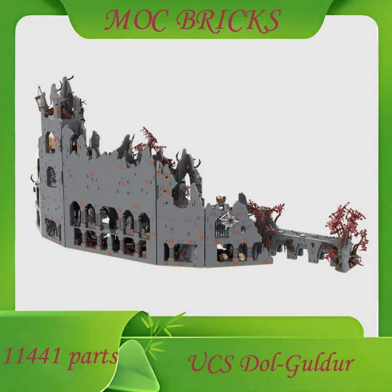 Personalizado 11441 peças vista de rua ucs dol-guldur castelo medieval modelo moc técnico diy montagem arquitetura brinquedo presentes do feriado