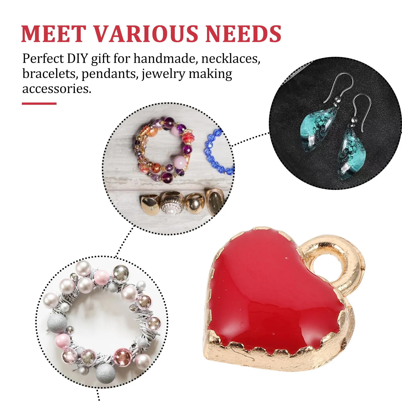 50Pcs Heart Charms Alloy Semi-Finished Pendants for DIY Jewelry Making Craft Supplies Love Shape Accessories Heart Charms