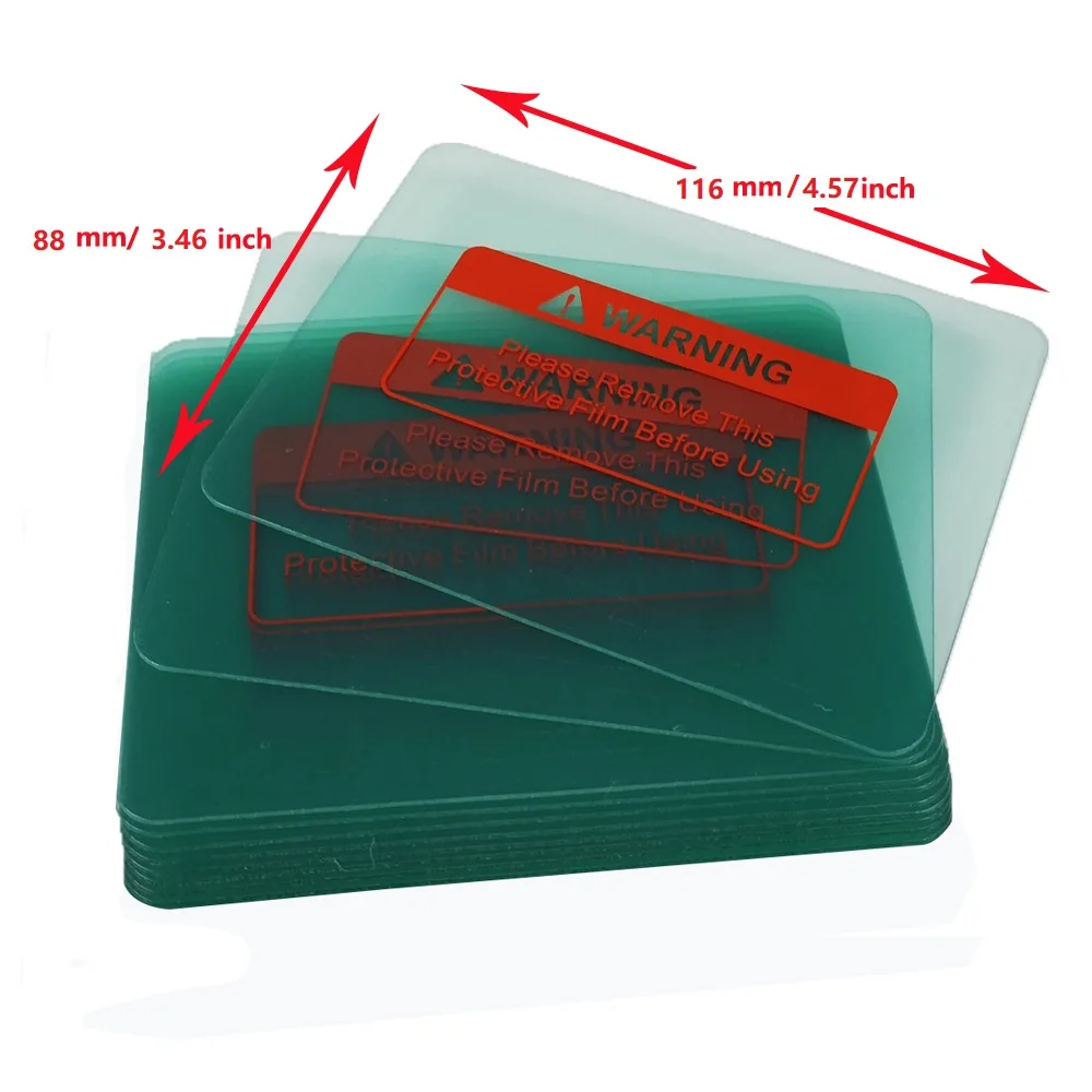 Penutup Lensa Pelindung Filter Helm Las PC untuk Masker Tukang Las TIG MAG 1111 Pelat Plastik Gelap Surya Otomatis