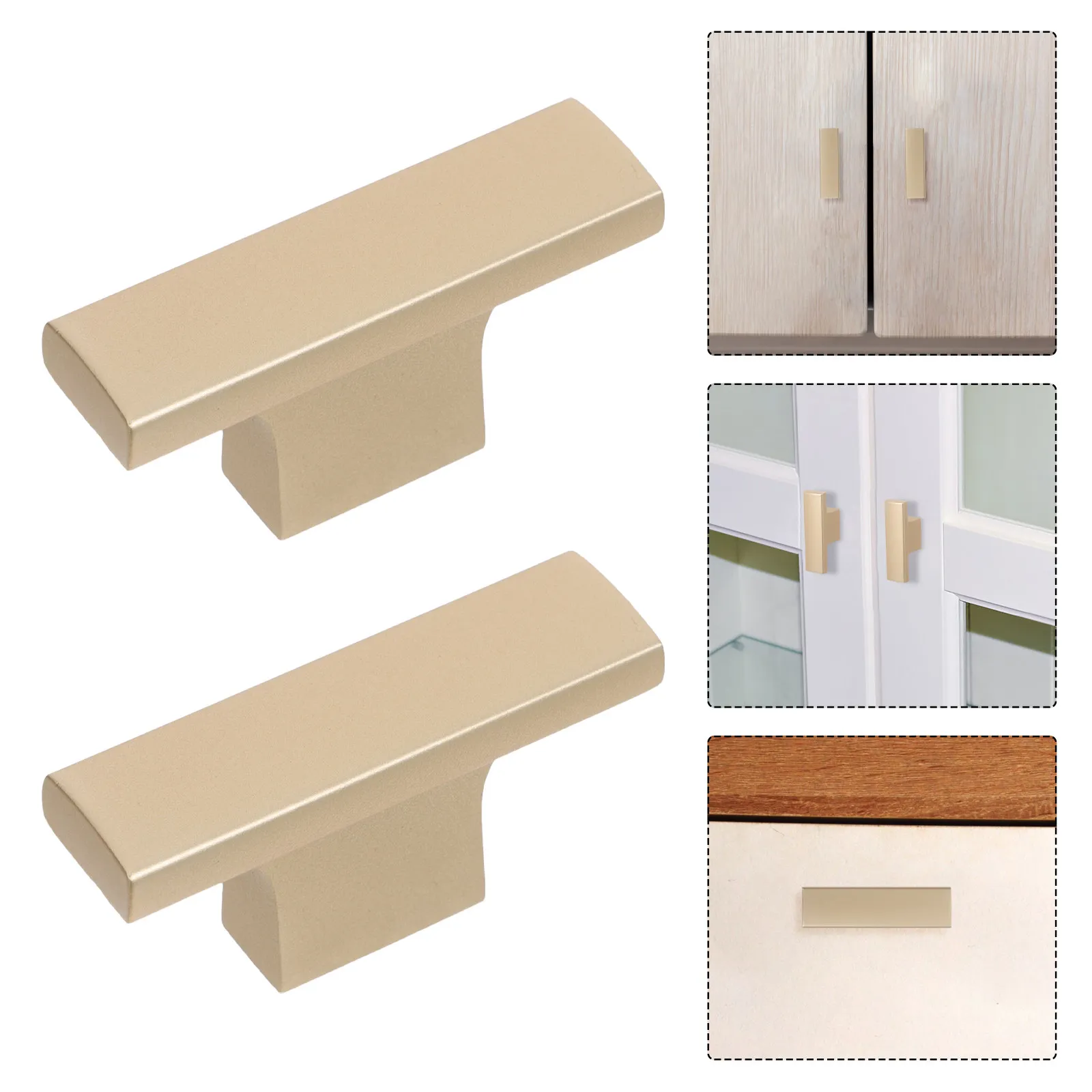 

2PCS Brushed Gold Cabinet Pulls Single Hole Kitchen Cabinet Knobs Cabinet Handles Door Furniture Hardware Dresser Wardrobe