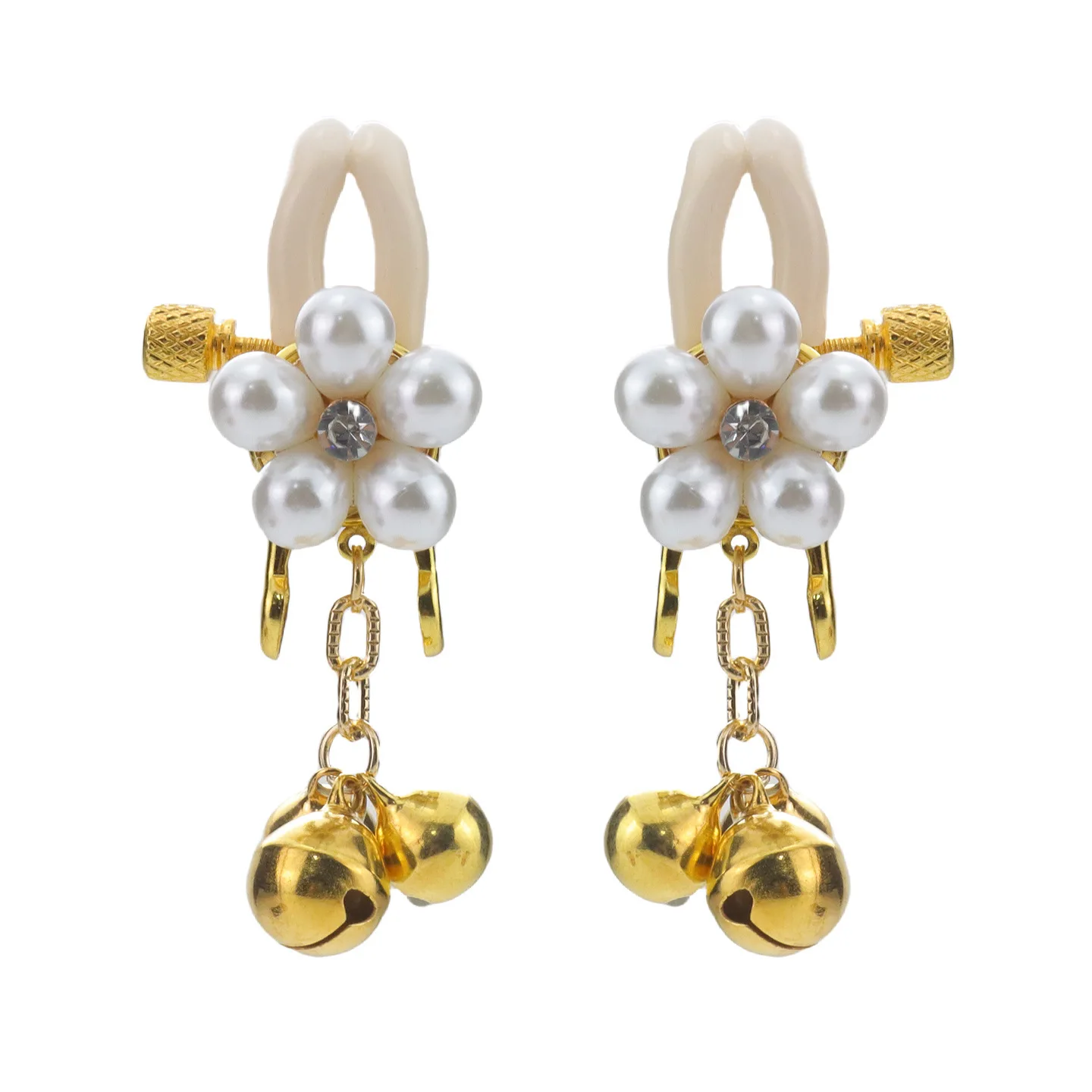 BDSM جرس الحلمة المشابك للنساء ، مقاطع الثدي قابل للتعديل أدوات العقاب ، الوثن إغاظة عبودية الجنس لعب للأزواج