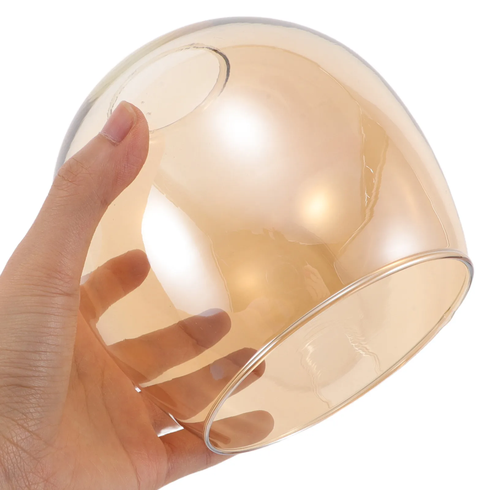 

Amber Electroplated Handblown Borosilicate Glass Lampshade Translucent Light Diffuser for Wall Sconce Pendant Ceiling Fixture