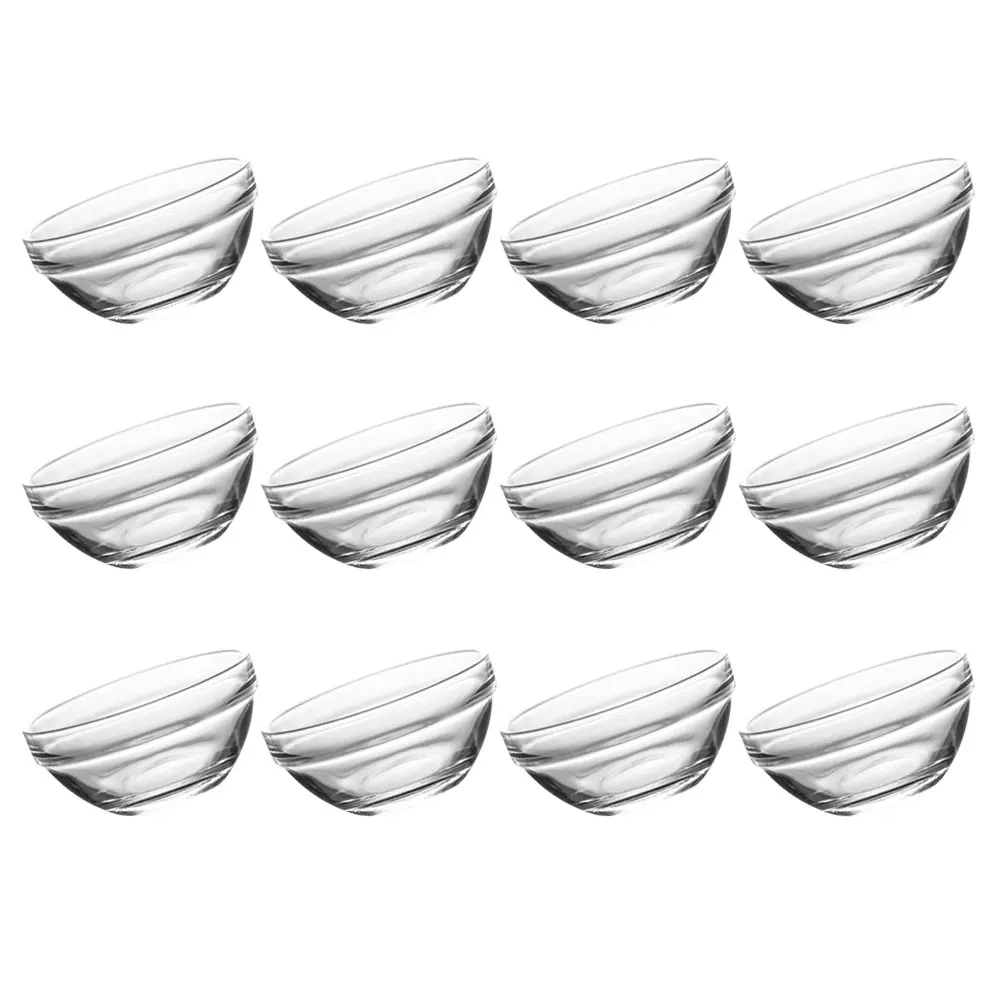 

12 Pcs High Temperature Resistant Small Bowl Set Glass Dessert Bowls Serving Kitchen Clear for Party Transparent Fruit Mold