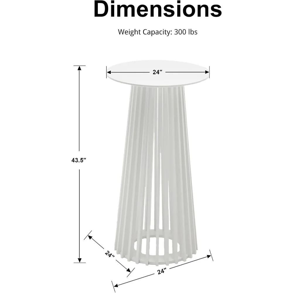 ชุดโต๊ะผับทรงกลม 1 ชิ้น โต๊ะรับประทานอาหารฐานสูงเคาน์เตอร์ โต๊ะบาร์สูงไม้พร้อมฐานลายไม้เนื้อแข็งสําหรับห้องครัว