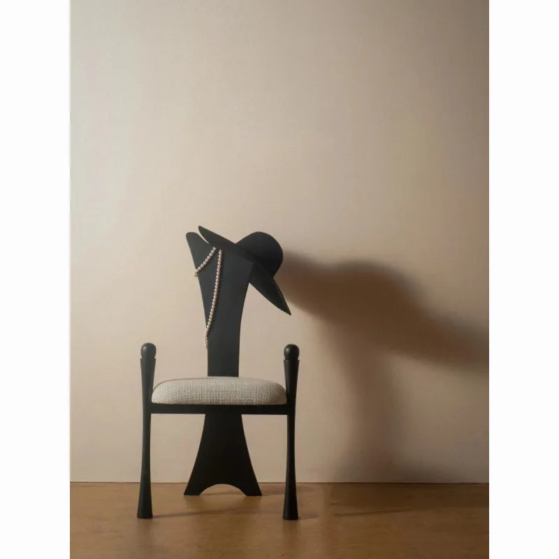 

Vanity chair, French vintage style solid wood chair, vintage dining chair, island Italian light luxury single