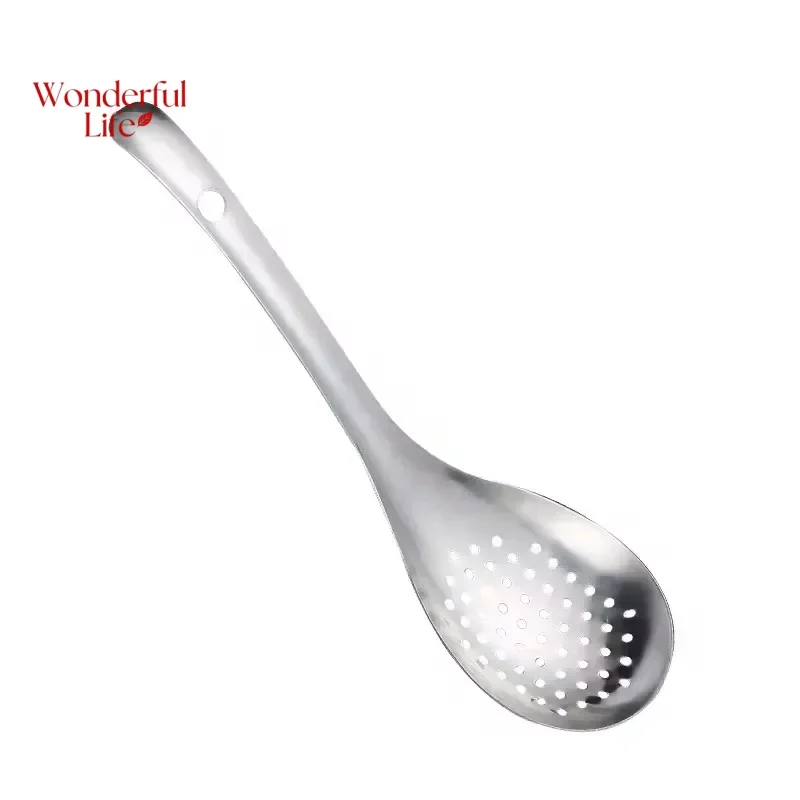 1Pcs Stainless Steel Strainer Spoon Kitchen Colander Spoon Spoon Filter Strainer Food ScoopPerforated Skimmer Colander