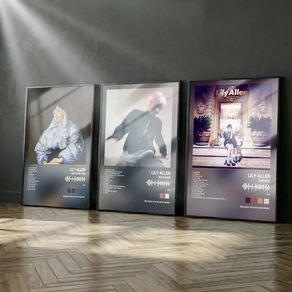Lily Allen Poster-Album-Set, modernes Cover-Wandkunstwerk für Zimmer, Leinwandgemälde, Kunstdruck, Heimwanddekoration, Bild, Geschenk