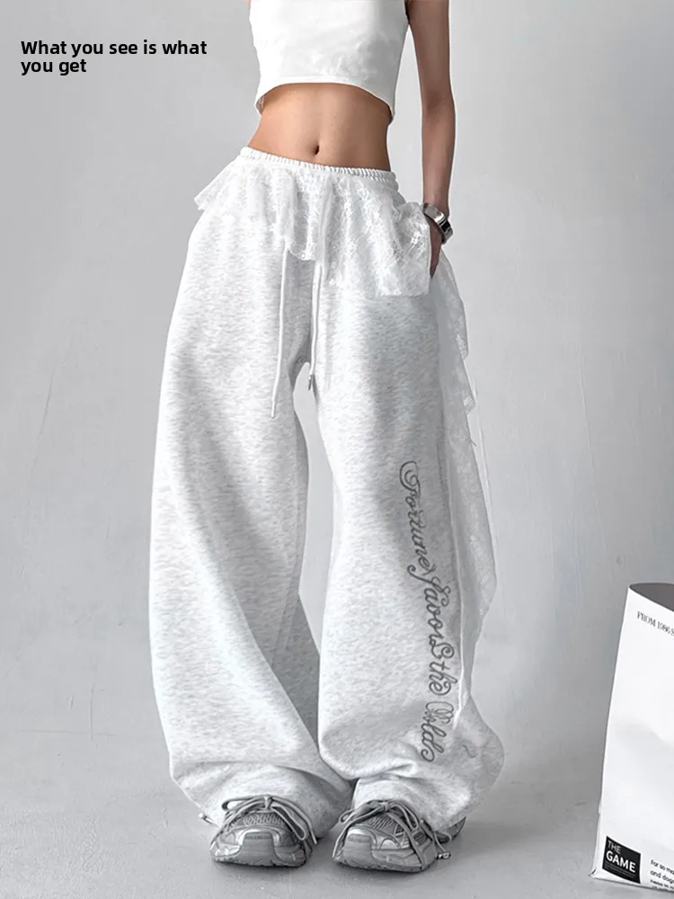 Spodnie damskie z wysokim stanem, szerokie nogawki, luźny krój, odzież sportowa do tańca, letnie, nowe, proste spodnie typu straight tube, styl Muyuzi.