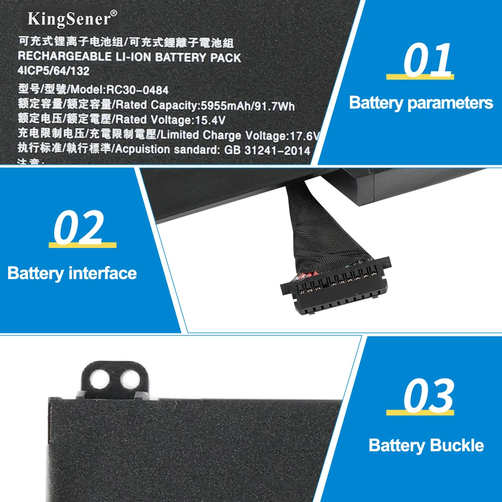 15,4 V 5955 mAh/91,7 Wh RC30-0484 Laptop-Akku Razer Blade 18 2024 RZ09-0509 RZ09-0484X 2023 RZ09-0484X 2023