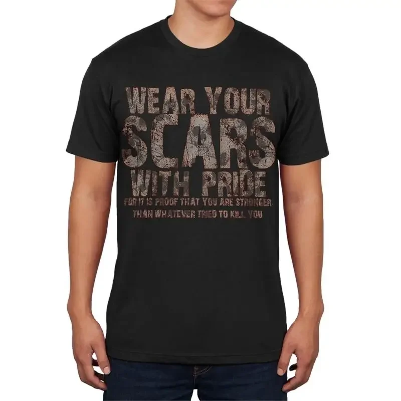 Wear Your Scars with Pride Black Adult Soft T Shirt