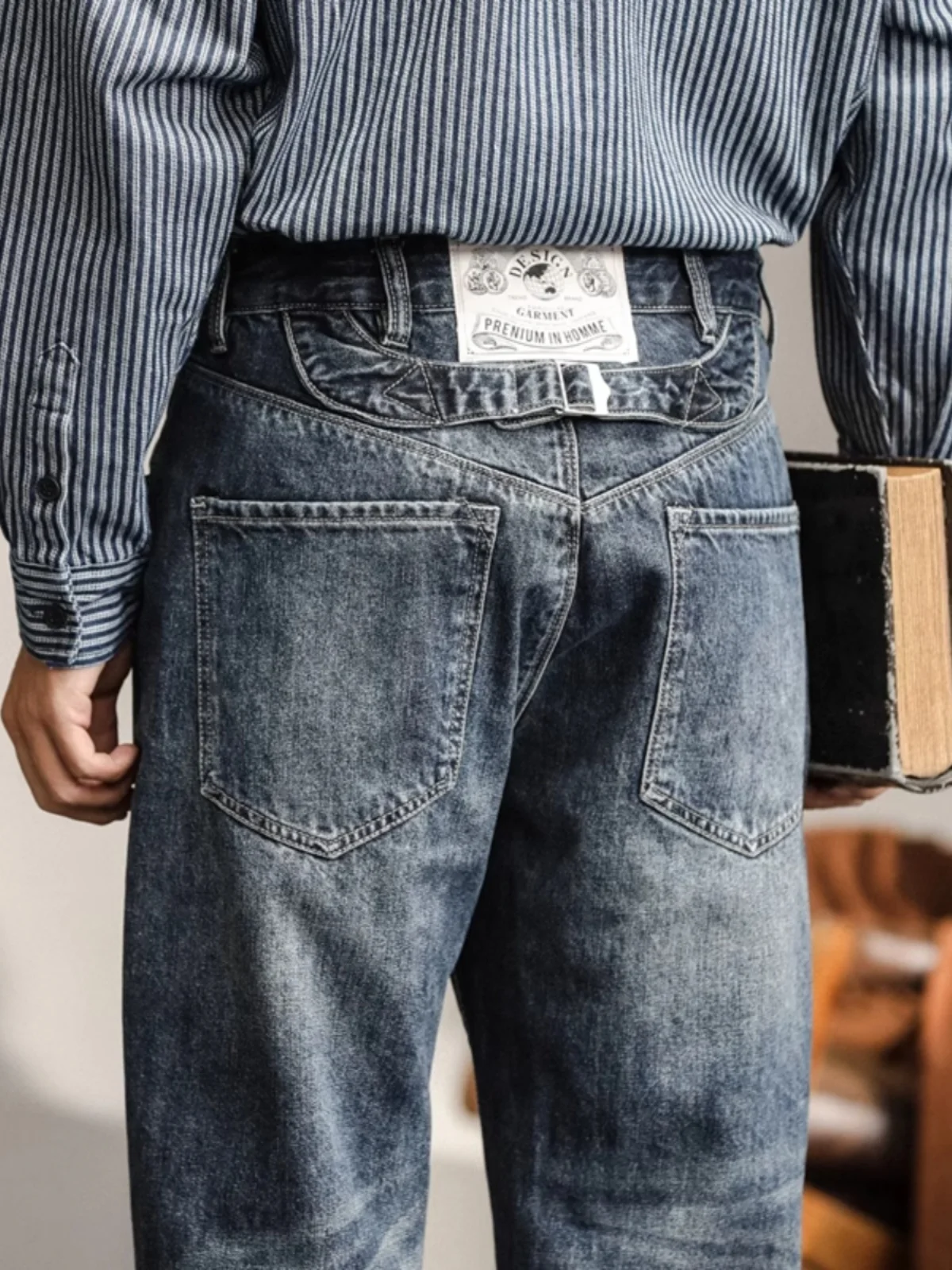 

Классические американские джинсовые джинсы, мужские свободные прямые брюки в стиле ретро, весна-осень, прочные повседневные брюки