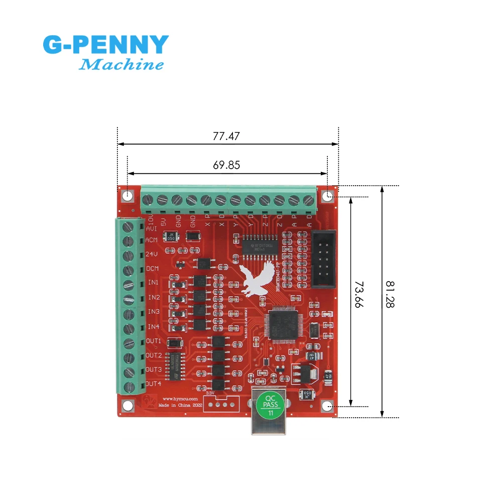 4 Axis red super power USB interface MACH3 CNC interface board motion control card Feidiao card