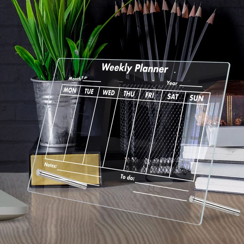 

1Set Transparent Acrylic Message Board Desk Whiteboard Desktop Memo Writing Board Practical Erasable for Office Home