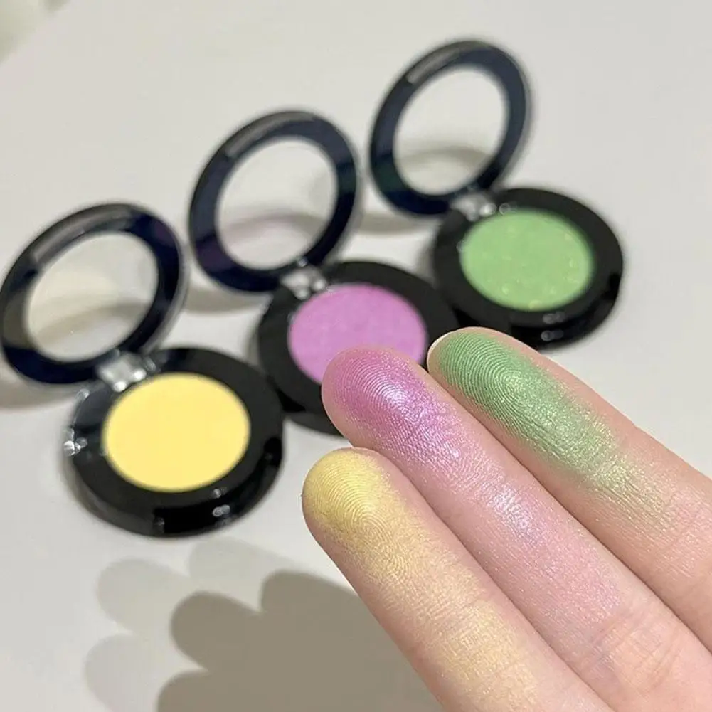Shiny Monochrome Eyeshadow Palette Pearlescent Fine Flash Lasting Sexy Eye Makeup Green Yellow Purple Shimmer Eyeshadow Palette