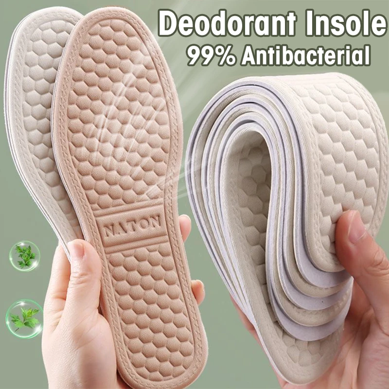 35-44EU Deodorant Sports Insoles Sweat Absorption Nano Deodorant  Antibacterial Comfortable Shoe Pads Massage Foot Care Cushion