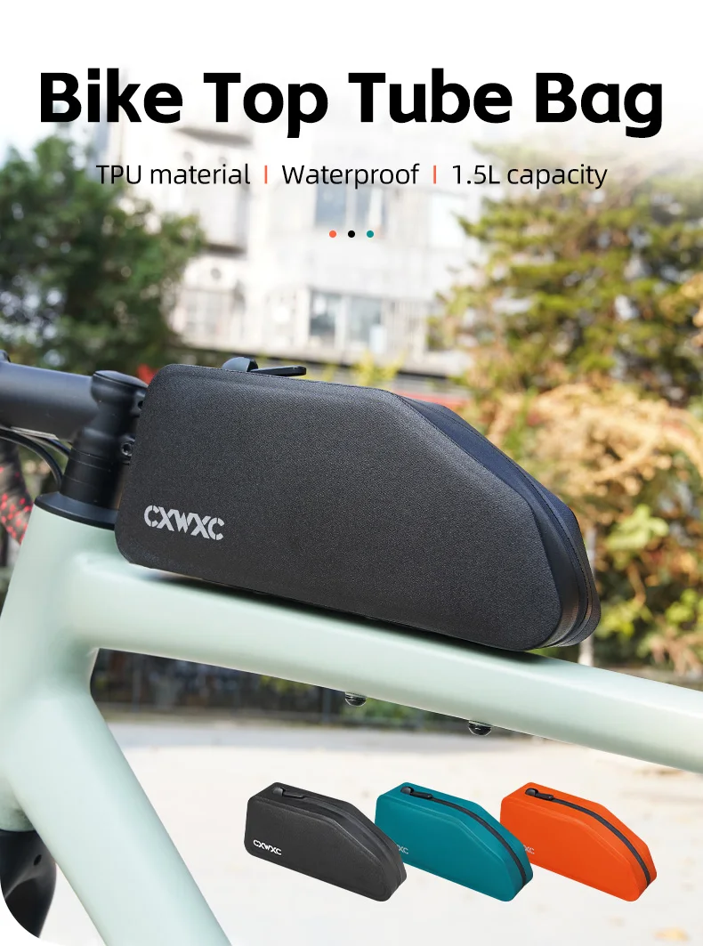 CXWXC Fahrrad-Oberrohrtasche Wasserdichte Hülle Mit Bolzenbefestigung & Riemen Aerodynamisch Geringer Widerstand Für Triathlon Gravel MTB Rennrad – Detail 2