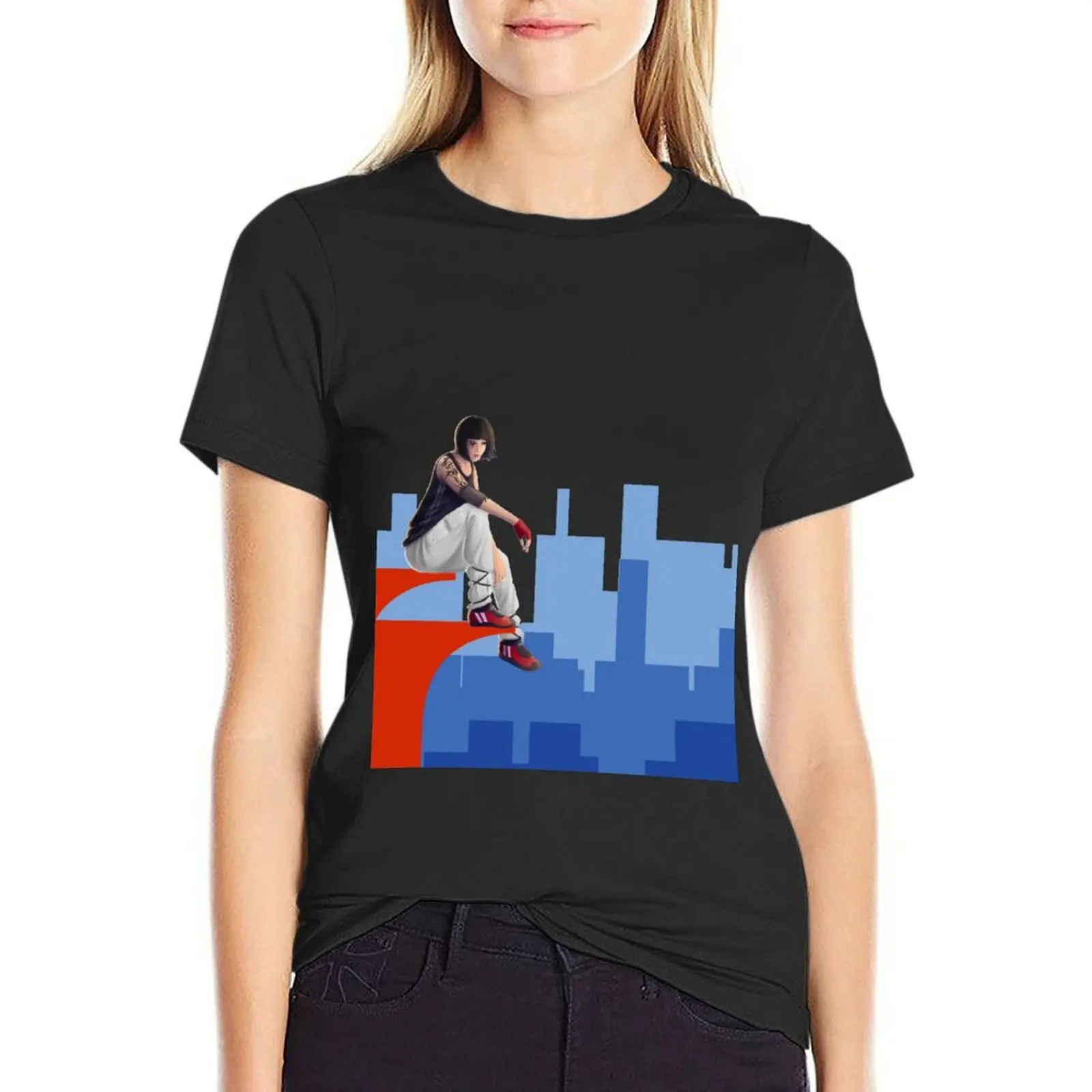 

Mirror Edge - The City - High-res Vector Version - Decal (Transparant) T-Shirt Short sleeve tee female Women's tee shirt