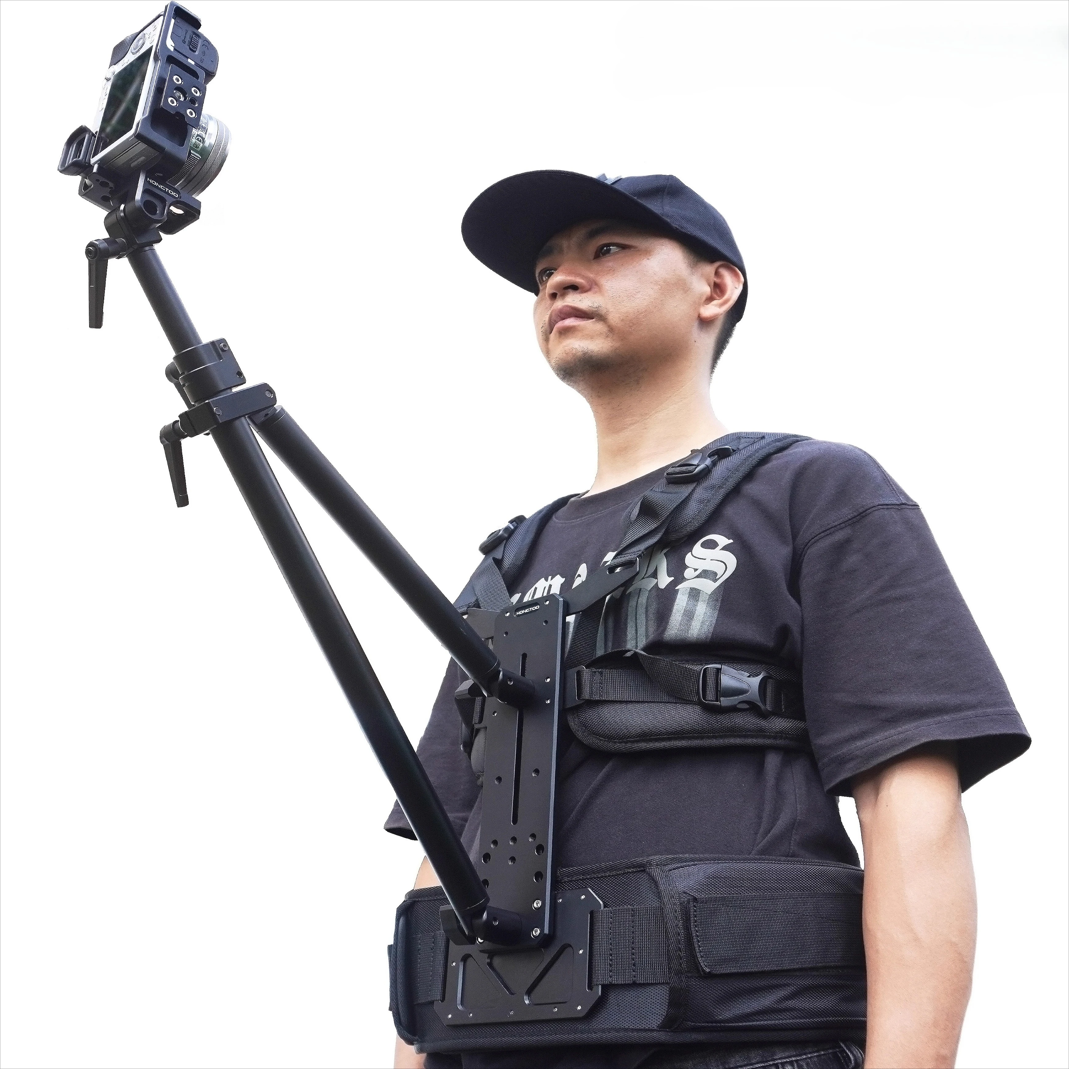 Hongtoo DSLR Camera Vest Rig Support Bracket Camera Chest Mount Load 2kg 5lbs Hands-Free Front & Rear w/ shoulder strap