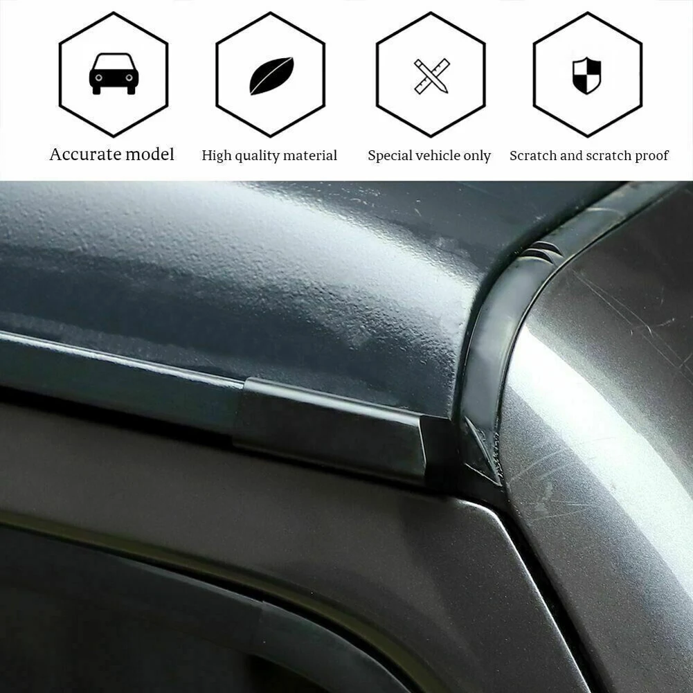 Hardtop Rain Gutter Extensions Rooftop Rainwater Deflector Extensions Exterior For  Wrangler JL 2018-2022+ JT 2020+