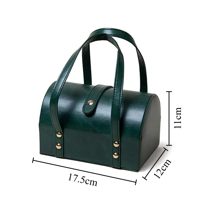 المحمولة صندوق تخزين المجوهرات خمر الرجعية المنظم صناديق المرأة سوار إكسسوارات السفر صندوق تخزين صناديق المجوهرات الجلدية #6