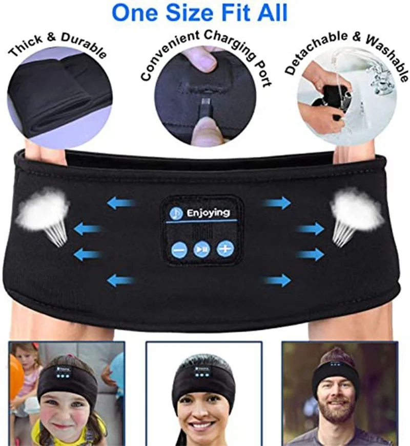 Maschera per gli occhi Cuffie Bluetooth senza fili per realizzare auricolari sportivi per dormire Bendaggio per dormire con cuffie Auricolari foulard per iPhone
