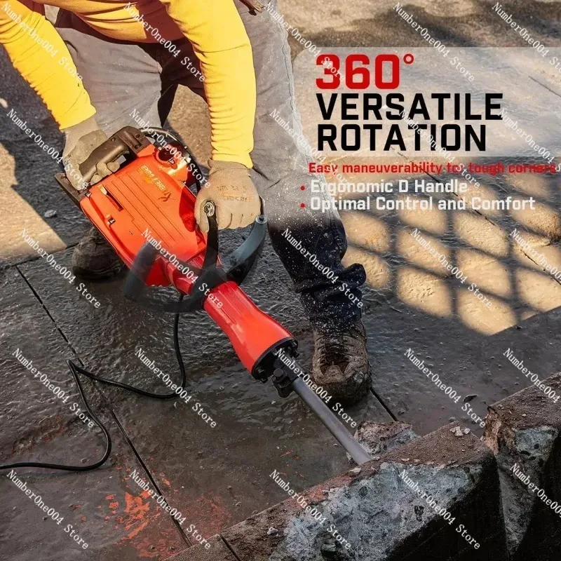 4000W Demolition Electric Jack Hammer Concrete Breaker Trenching Point & Chisel Bits Chisel Set with 2 Chisels Tool Box Wrench