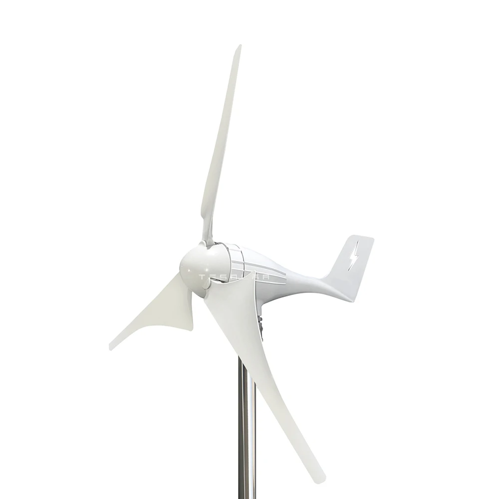 600W 3 Blades AC 12V 24V Horizontal Axis Windmill Low Start Speed LED Indicator Wind Turbine Generator With MPPT Controller