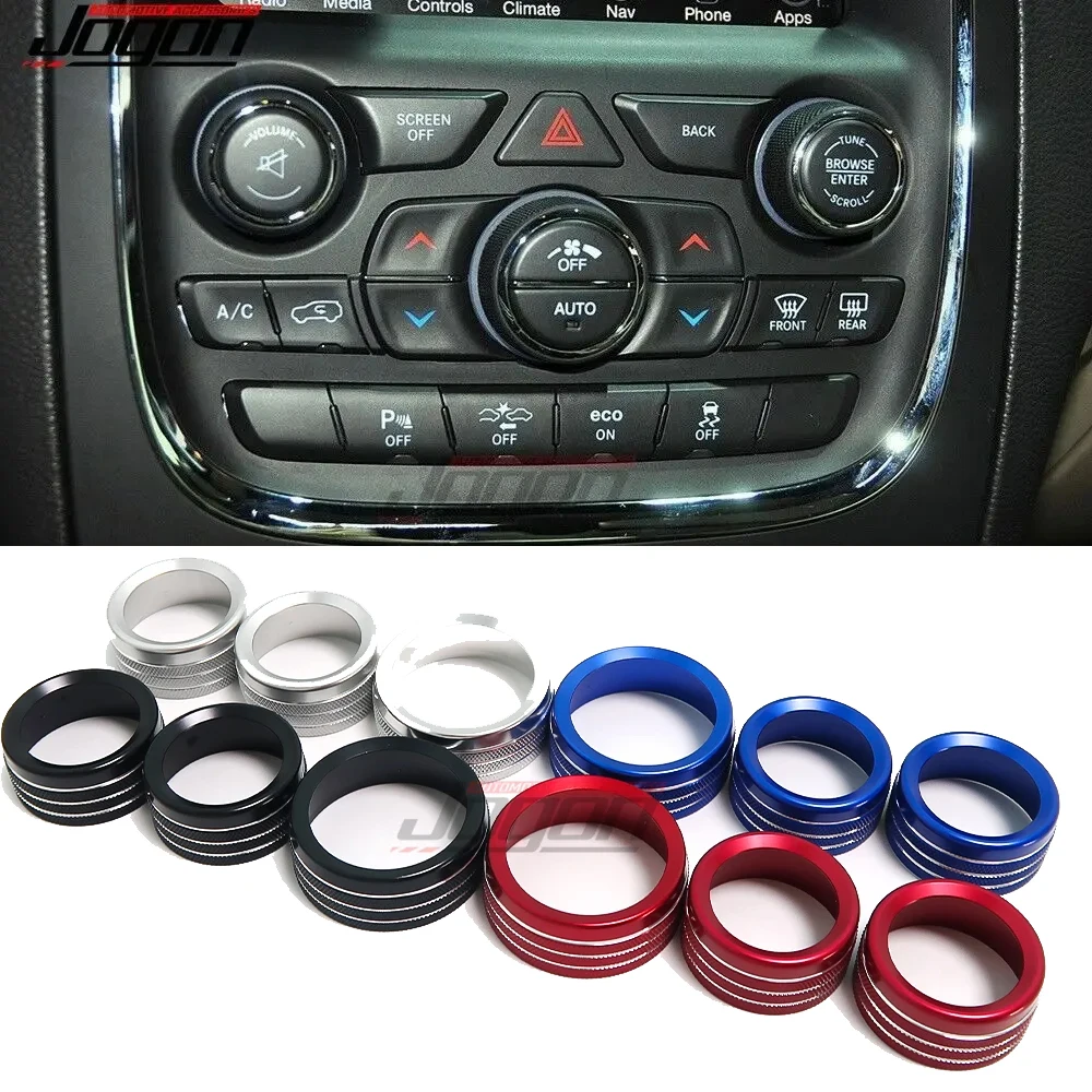 

For Dodge Durango 2014 2015 2016 2017 2018 2019 2020 Car Volume Control Cover AC Switch Button Trim Interior Sticker Accessories