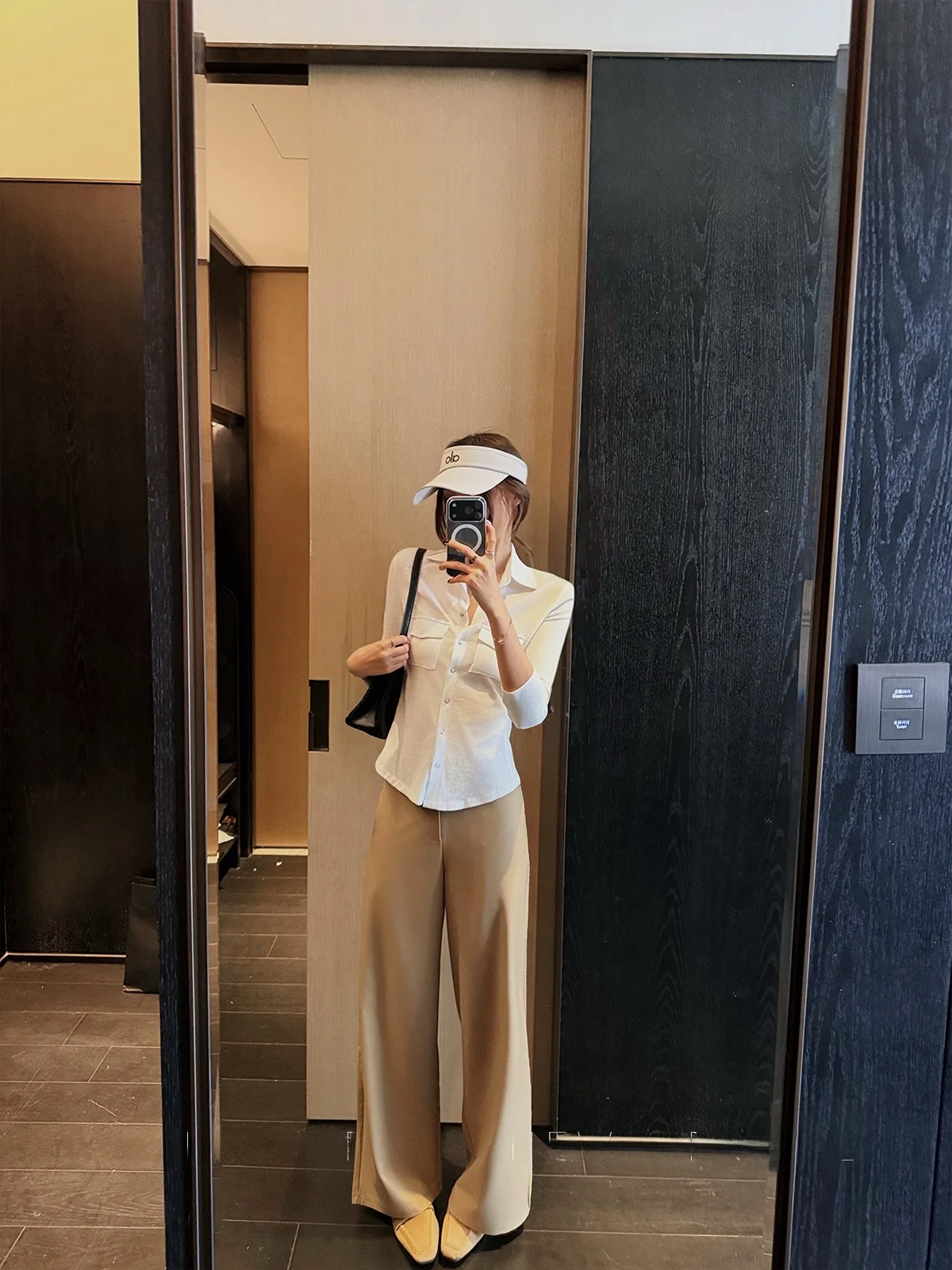 

Khaki Straight Leg Suit Pants Women's Casual Loose Slimming Wide Leg Casual Pants Simple Sle Spring New Arrival