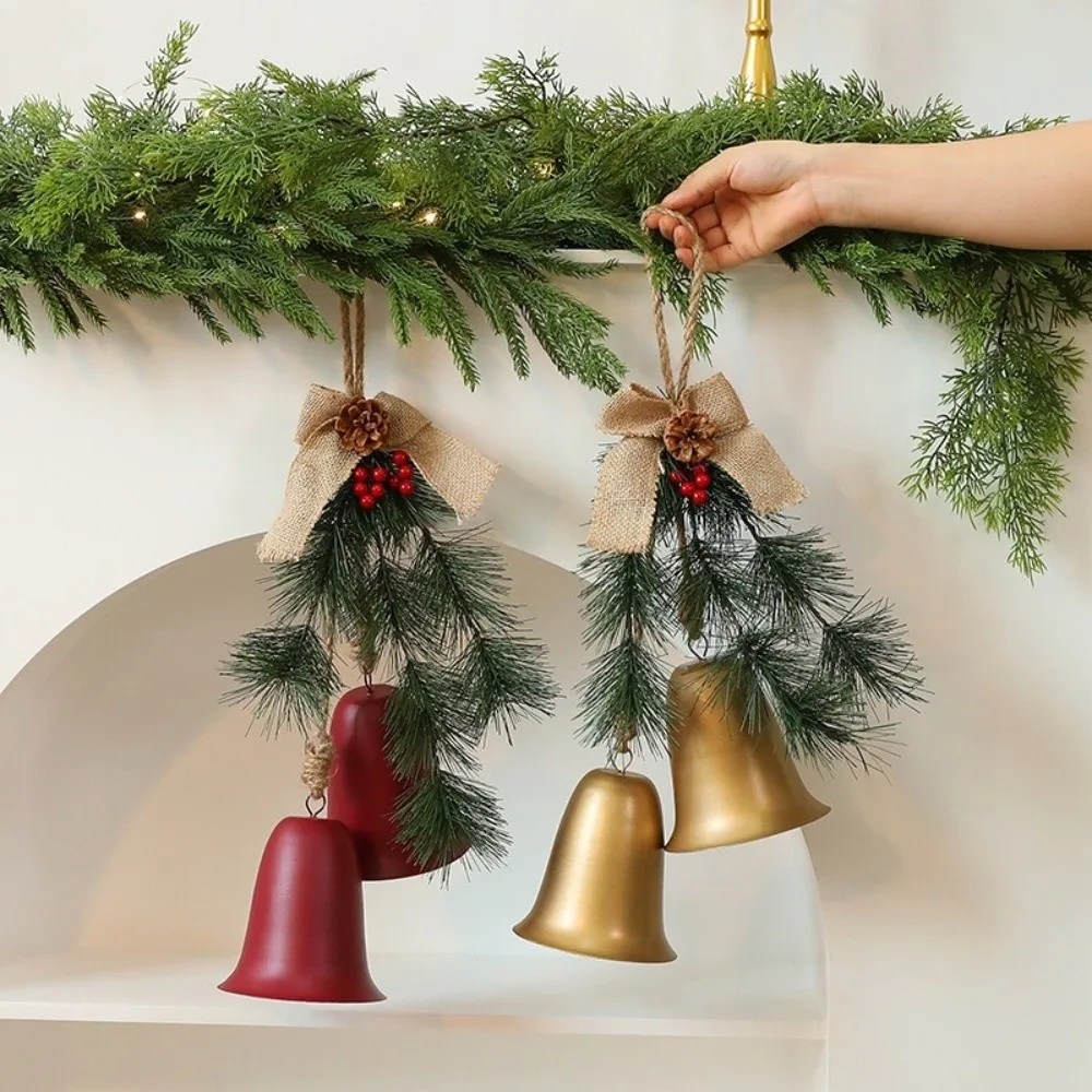 

Vintage Christmas Tree Bow Bells Large Bells Wall Hanging Christmas Chime Bells Handmade Xmas Tree Hanging Bells Doorway