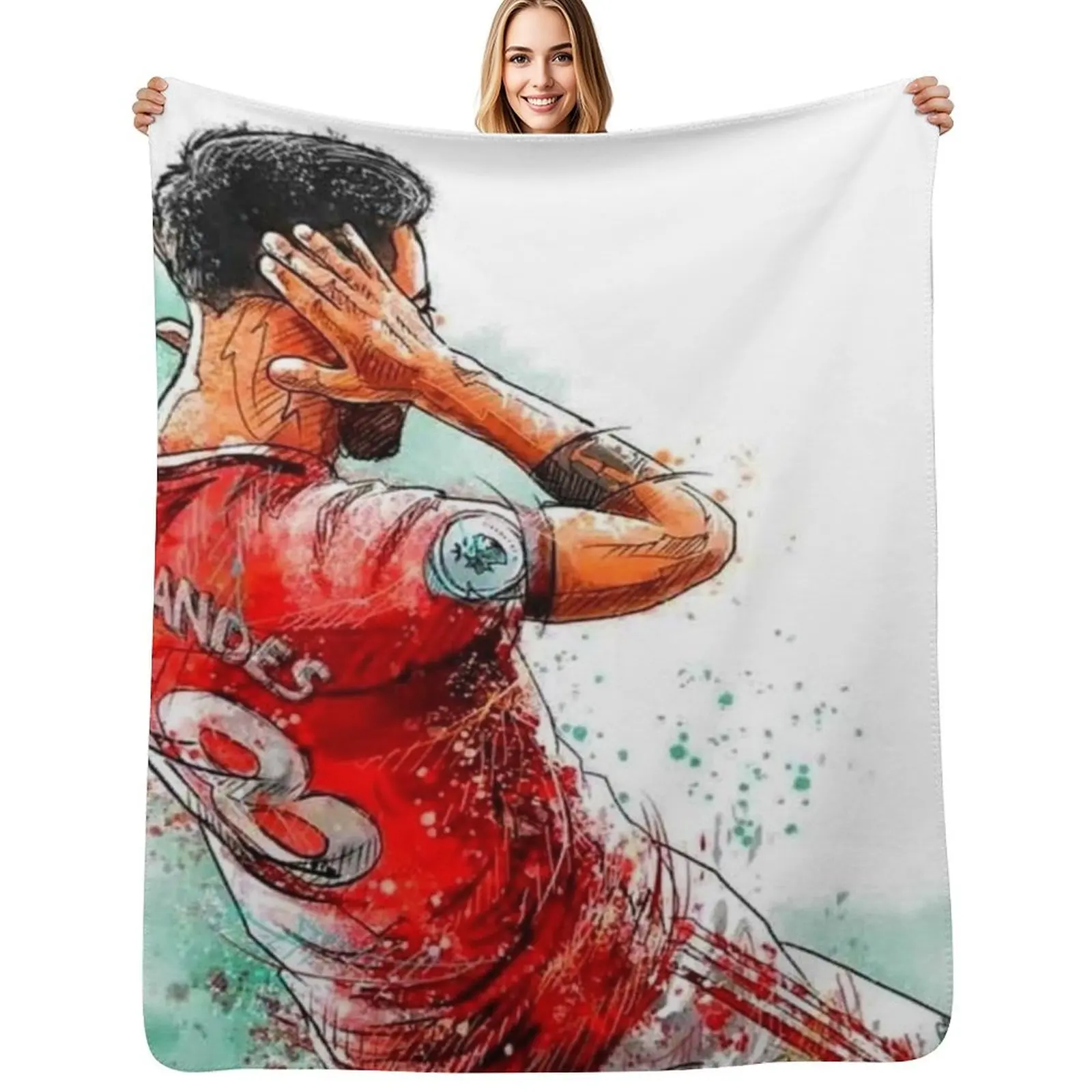 

bruno fernandes art Throw Blanket Lightweight Warm Blanket for Travel Camping