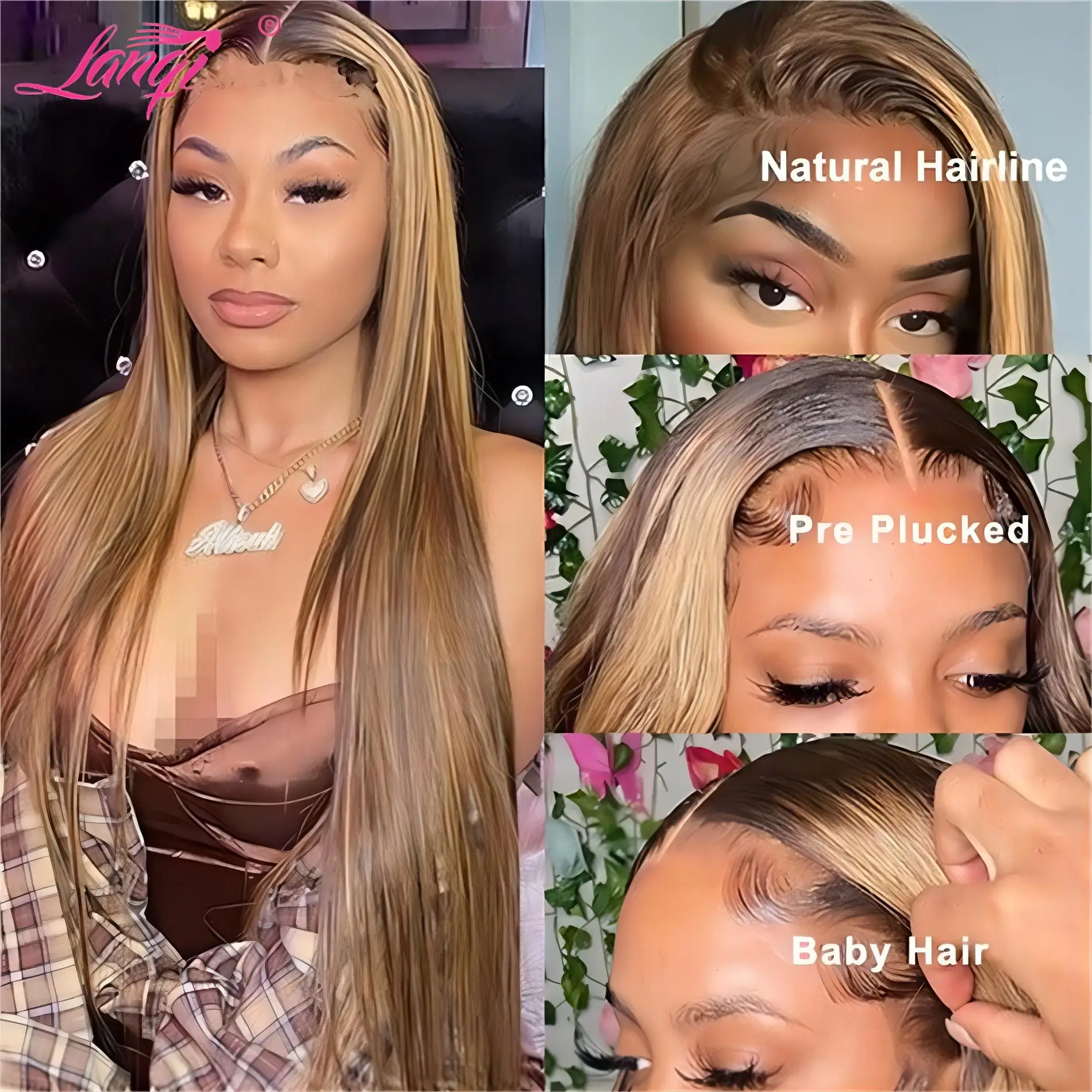 Highlight P4/27 Frontal Wig Human Hair 13x4 Straight Lace Front Wig Human Hair Transparent Lace Front Wigs For Women Human Hair