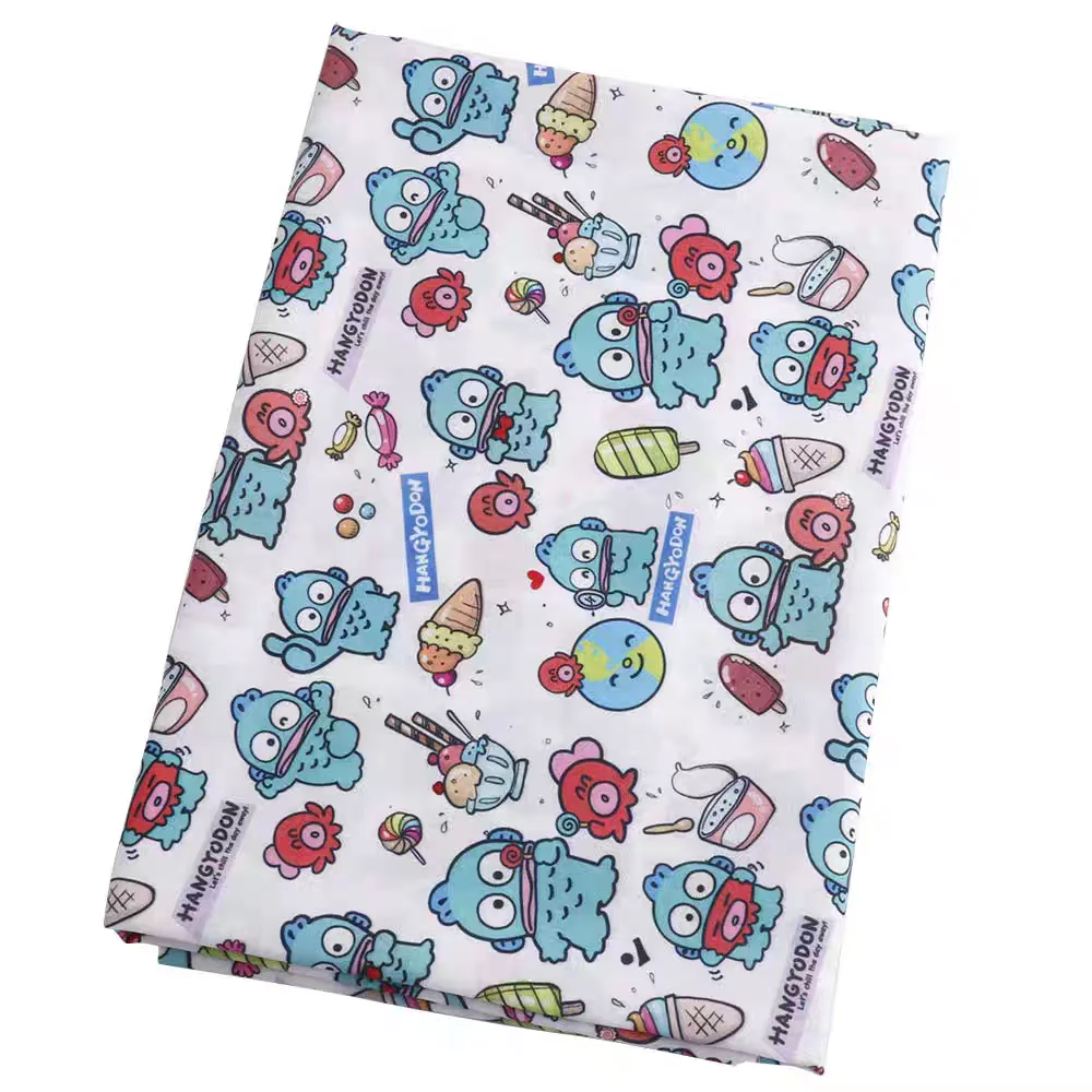 Sanrio Fish Hangyodon Polyester Cotton Fabric For Sew Clothes Dress Decor DIY Patchwork Quilting Material