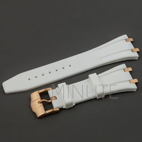 Imagen 2 del producto Correa de reloj NH35, pulsera de goma para caja Royal Oak, accesorios de reloj DIIY de alta calidad, correa de reloj de 26mm en negro, blanco, verde y azul