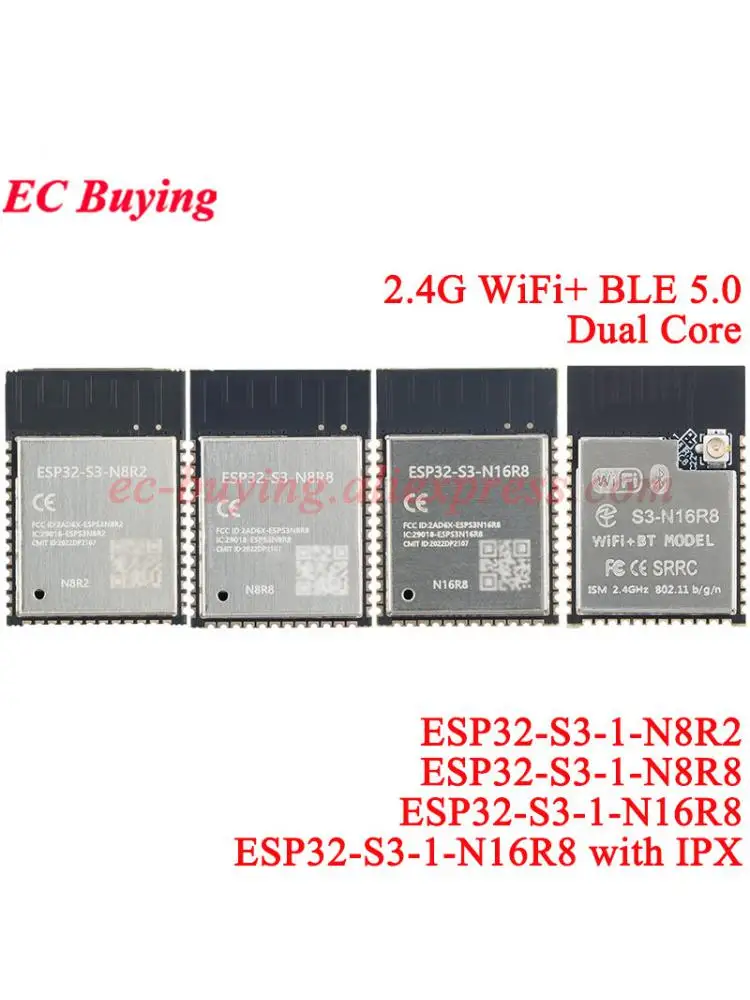 1-10 szt. ESP32S3 ESP32-S3-1-N8R2 N8R8 N16R8 8MB 16MB Flash 2MB PSRAM 2.4G Wifi Ble 5.0 Dwurdzeniowy 32-bitowy MCU Bezprzewodowy Moduł Wi-Fi — zdjęcie produktu 7